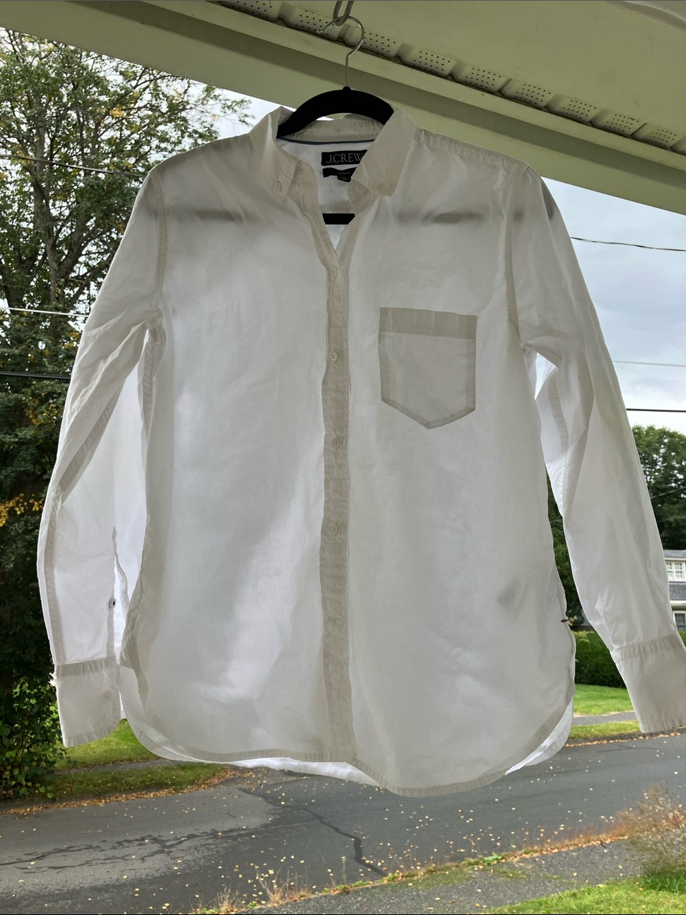 J. Crew White Long-Sleeve Button-Up Shirt